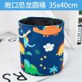 Fabric 3-Layer Tape Lining Children's Toy Storage Basket Dinosaur Storage Cartoon Clothing Drawstring Storage Box Foldable.