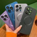 Iphone  Magsafe Wireless Charging Case For iPhone  Soft Magnetic Matte Bumper phone Cover. 