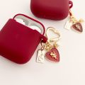 Pearl Love Rose Vintage Keyring For Airds 1 2 Case Red Earphone Protective Case For Airds Pro 3 Headphone Case Cute.