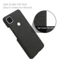Phone Shell Cloth Pattern Leather Case Google Pixel Anti Drop Protective Cover Suitable for Google Pixel 4A(Black). 