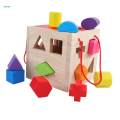 Geometric Blocks Sorting Box Puzzle Geometric Block Sorting Shape Sorter Toy for Party Favors. 