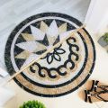 Semi-Circle Doormat, Anti Slip Marble Pattern Half Moon PVC Floor Mat,30X60cm.