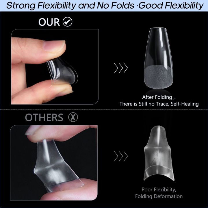 240pcs%20False%20Nail%20Tips%20Long%20Ballet%20Full%20Cover%20Half%20Frosted%20Nail%20Press%20on%20Nail%20-%20Image%202