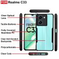 For Realme C33 Mobile Cover Edge-Reinforced Shockproof Cushion Back Clear Hybrid Transparent Hard Cover Casing - (Back Case Cover For Smartphone).