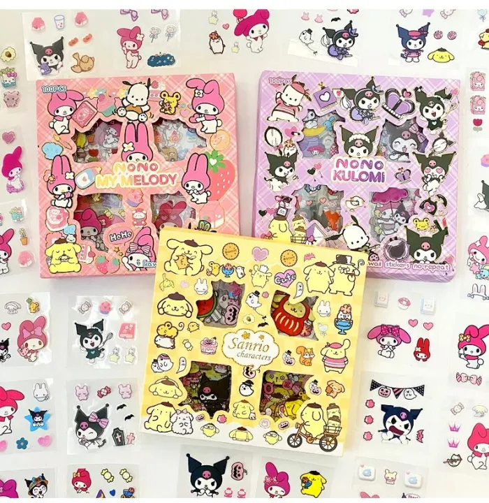 100PCS%20Cute%20Sanrio%20Stickers%20Gift%20Box%20Kuromi%20Melody%20Cinnamoroll%20Guka%20Set%20DIY%20Phone%20Waterproof%20Cartoon%20Decorative%20Sticker%20Materia%20-%20Image%202