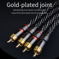YYAUDIO HIFl stereo RCA Audio cable 6N OFC Male to Male 2RCA to 2RCA Audio Cable with Gold Plated connector PlugFor CD Amplifier. 