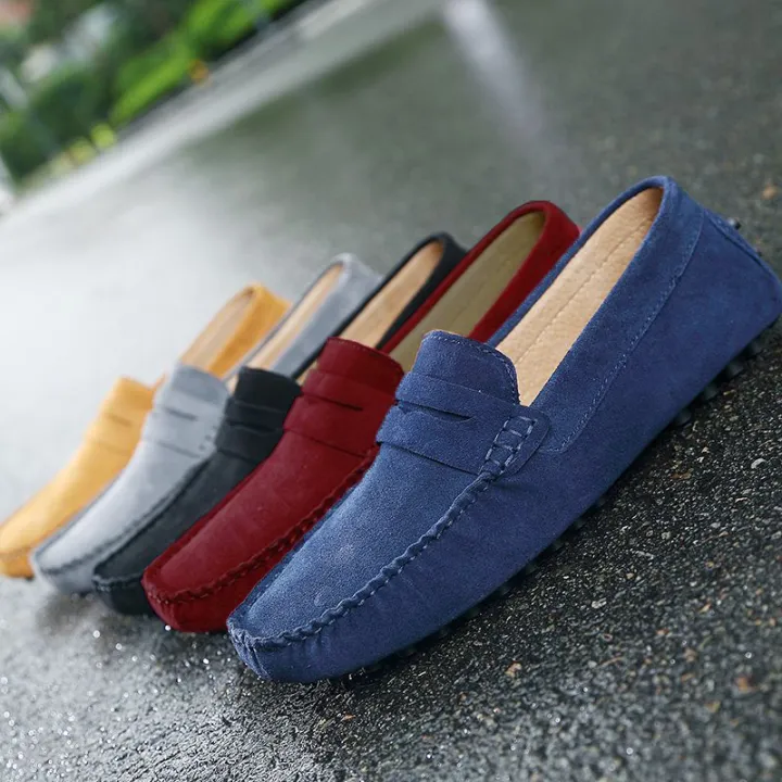 Men Casual Shoes Fashion Men Shoes Handmade Suede Genuine Leather Mens Loafers Moccasins Slip On Men's Flats Male Driving Shoes KEEMEEUYZO