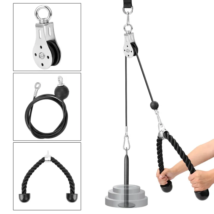 DIY Fitness Pulley Cable Machine Biceps Triceps Hand trength Training