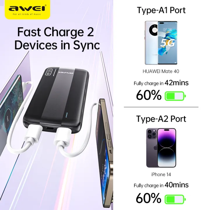 Awei%20P20K%202.4A%20Fast%20Charging%20Slim%20Looking%2010000mAh%20PowerBank%20With%20Dual%20Output%20-%20Black%20-%20Image%204