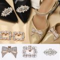 Women Shiny Crystal Shoes Accessories Rhinestone Metal Decoration Shoe Clips Detachable Square Shoe Clips Bowknot Shoe Clip. 