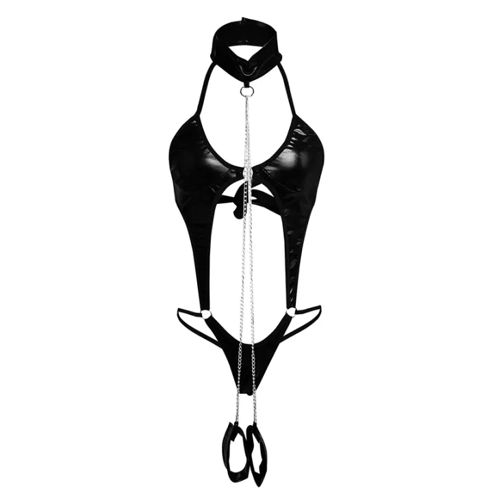 BruberryBe%20Women%20Black%20Patent%20Leather%20Bodysuit%20Lingerie%20Catsuit%20Latex%20Tempting%20Exciting%20Ladies%20Sleepwear%20-%20Image%207
