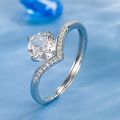 925 Sterling Silver Open Ring CZ Simulated Stackable Ring Platinum Plated Eternity Bands for Women. 