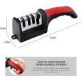 Plastic and Stainless Steel Knife Sharpener Effortlessly Enhances Blade's Sharpness, Ensuring Optimal Cutting Performance and Durability.