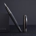 Hongdian 6013 Matte Black Fine Nib Fountain Pen with Metal Box Titanium Black Gift Pen Set.