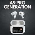 Airpods A9 Pro Earbuds 2025 TWS In-Ear Earbuds ANC/ENC Wireless Earphones LED Touch Screen Noise Cancelling LED.