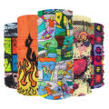 Summer Sun Uv Silk Face Protective Polyester Headwear Neck Tube Gaiter Unisex Fishing Sports Bandana Whitefield Randomly Deep Color.