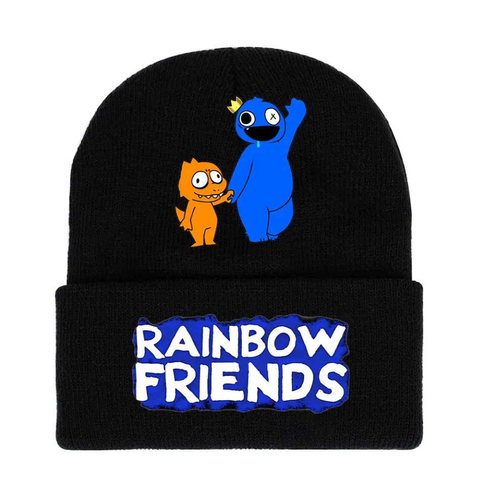 Roblox Rainbow Friends Knitted Hat Winter Warm Cap Cute Game Blue