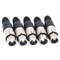 20Pcs 3 Pin XLR Solder Type Connector 5 Male + 5 Female Plug Cable Connector Microphone Audio Socket.