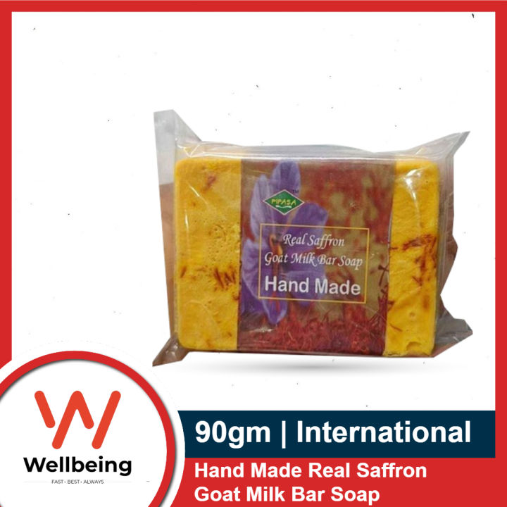 Real Saffron Goat Milk Bar Whitening Hand Made Soap 90gm