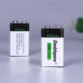 USB 9 Volt 650mAh USB 9v Rechargeable Lithium Battery for Multimeter Smoke detectors and other uses.