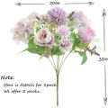 【Aesth Diary Store】Flowers  Silk Hydrangea Bouquet Decor Flower Arrangements Wedding Decoration 2 Packs. 