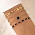 4pcs/set Gold Color Link Chain Bracelets For Women Simple Chain Bracelets Fashion- Bracelets For Women.