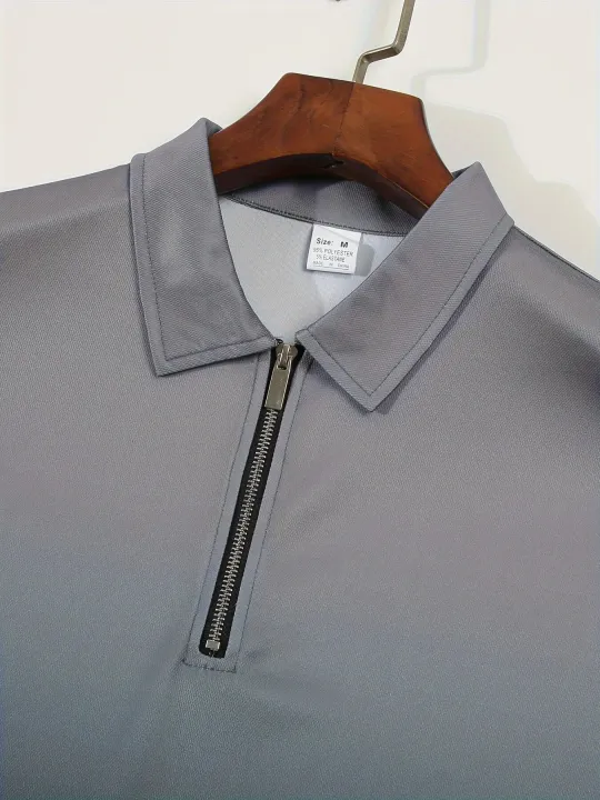 2024%20New%20Summer%20Men's%20Gradient%20Zipper%20T-shirt%20with%20Polo%20Collar,%20Extra%20Large%20Short%20sleeved%20Top,%203XL%20Retro%20Men's%20Casual%20T-shirt%20-%20Image%206