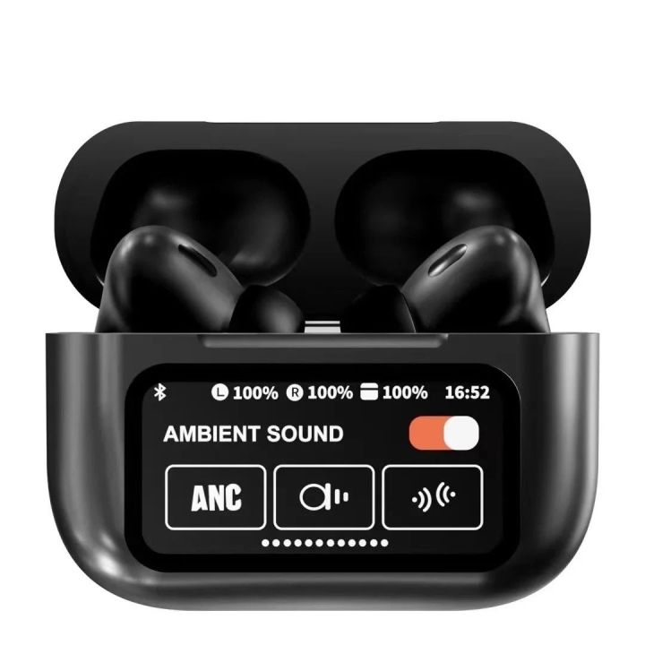 Airpods%20A9%20pro%20TWS%20Bluetooth%20Headphones%20Wireless%20Earbuds%20Touch%20Screen%20Display%20with%20Earbuds%20-%20Black%20-%20Image%202