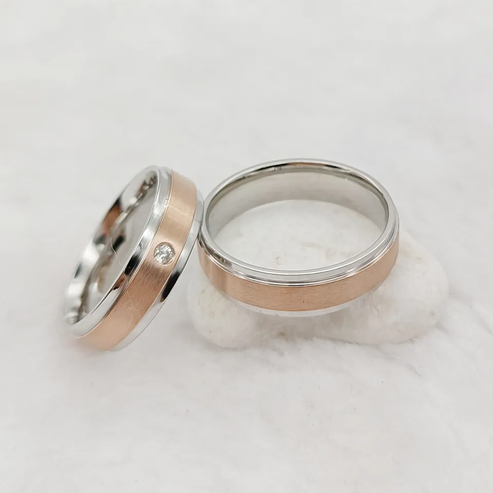 2pcs Bridal Wedding Engagement Rings Sets For Couples Western Love