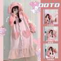 New Melody Autumn/Winter Peach Set Long Plush Couple Home Fur Yellow Bear Pajamas.