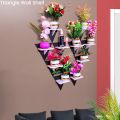 Wall Mounted Triangle Wall Stand (1/3/5/10 Pcs) -Wall Shelves, Self- Adhesive Wall Hanging Flower Storage Organizer Rack, Wall Shelve Holder For Home Decoration. 