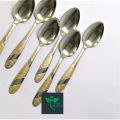 6 pieces Stainless steel Tea Spoon Set- Multi-Design 6-Inch For Kitchen and Dining.