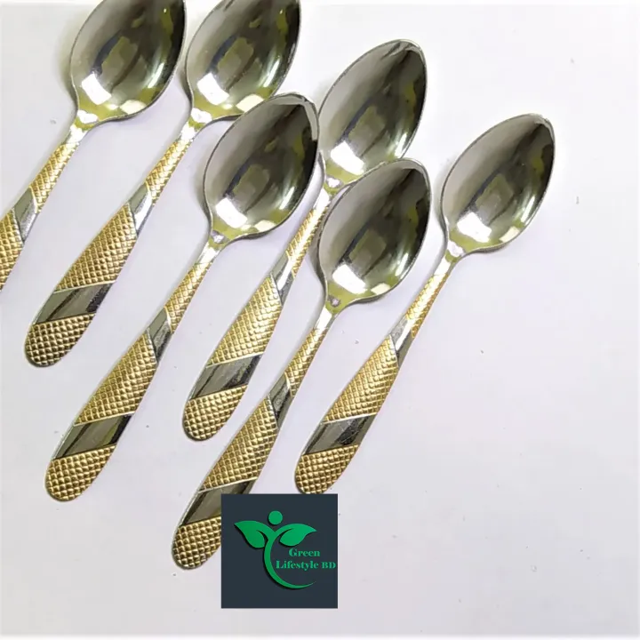 12-Piece%20Elegant%20Stainless%20Steel%206Tea%20&%206Fork%20Spoon%20Set%20for%20Kitchen%20&%20Dining,%20Multicolor%20Pattern%20-%20Image%204