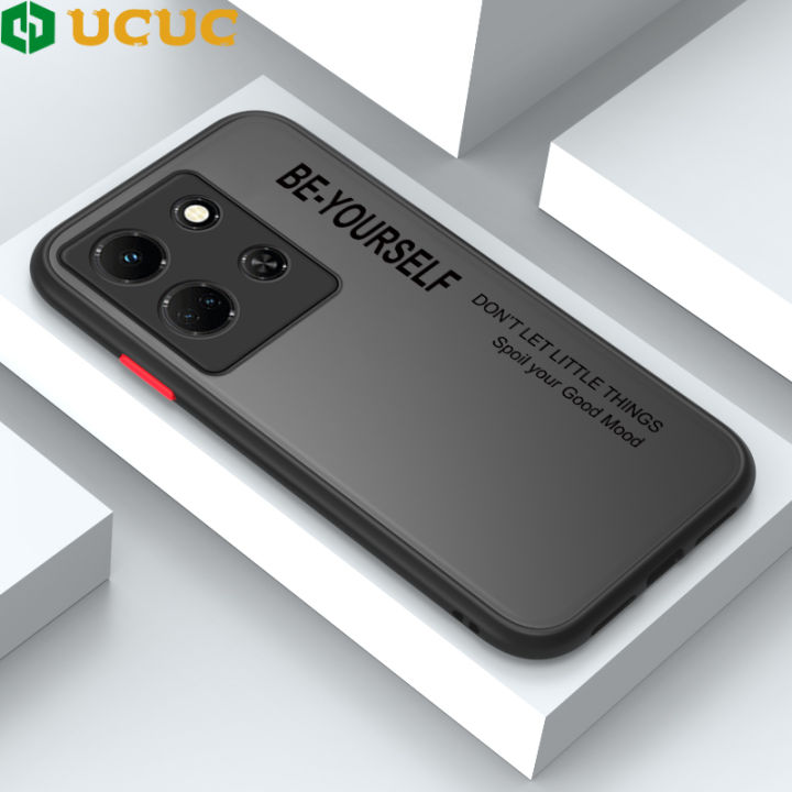UCUC for Infinix Note 30 4G 5G Back Cover By Yourself Word Frosted Transparent Hard Phone Case Thin Shockproof Full Cover Camera Protect Case