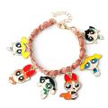(New) anime Powerpuff Girls cute cartoon bracelet for women charm bangle bracelet kawaii cosplay jewelry accessories gift. 