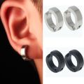 Black Stainless Steel Men's Earrings. 