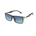 GAINX Rectangular Branded Latest and Stylish Sunglasses For Men | 100% UV Protected | Men & Women | One Size sunglass | Black and Gold body sunglass for Men | Sunglasses For Men. 