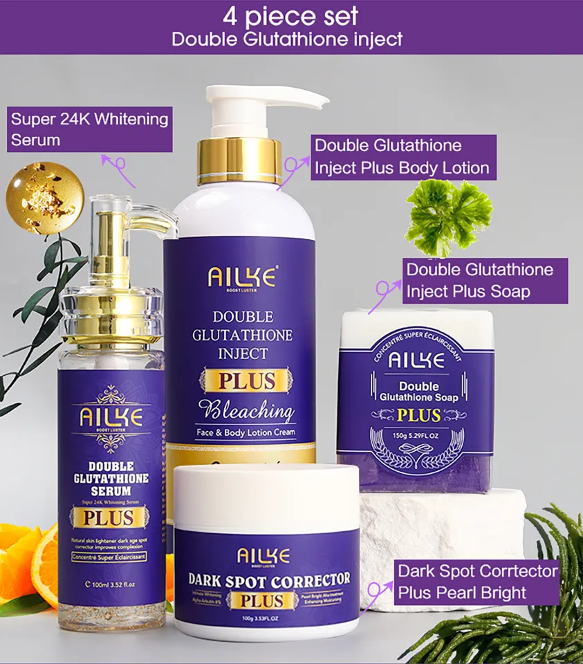 AILKE Glutathione Lighten Body Lotion, Moisturizing, Hydration, Even Skin  tone, Improve Dark Black Skin, Support Private logo