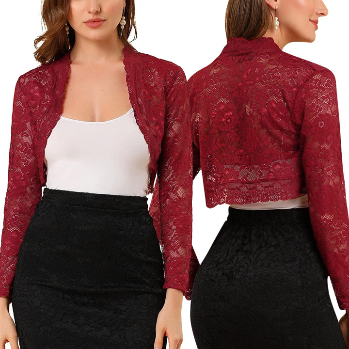 Women%20Floral%20Lace%20Cardigan,%20Adults%20See-through%20Scalloped%20Long%20Sleeve%20Crop%20Tops%20(Black,%20White,%20Red)%20-%20Image%205