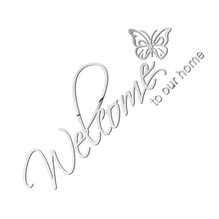 %E3%80%90Wweirdoo%E3%80%91Wall%20Sticker%20Nice-looking%20Attractive%20Decorative%20Welcome%20Sign%20with%20Butterfly%20Sticker%20for%20Home%20-%20Image%202
