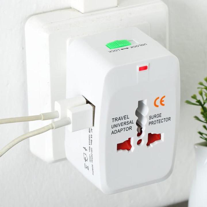 All in 1 UNIVERSAL WORLD TRAVEL ADAPTER with 2 USB Port Charger Plug