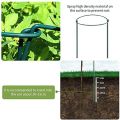 20 Pcs Plant Support Stakes Ring Cage Metal Garden Plant Stake Green Half Round Plant Support Ring Large Plant Supports.