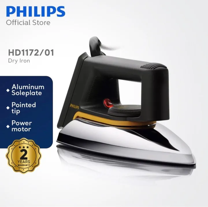 Philips%20%20HD1172%20Classic%20Dry%20Iron%20%20Fast%20&%20Efficient%20%7C%20Linished%20Soleplate%20%7C%201000W%20Power%20%7C%20Durable%20Classic%20Design%20-%20Image%204