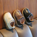 Baby British style small leather boys and girls learning to walk cow sole baby shoes, single shoes. 