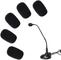 High-Quality Black Foam Microphone Windscreen Cover, Washable, Soft Sponge, Ball Shape, Universal Plug for Live Sound & Stage Equipment.