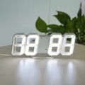 3D Digital Wall Clock LED Table Clock Time Alarm Temperature Date Sound Control Night Light With Remote Control Clock - Bix Super Shop. 