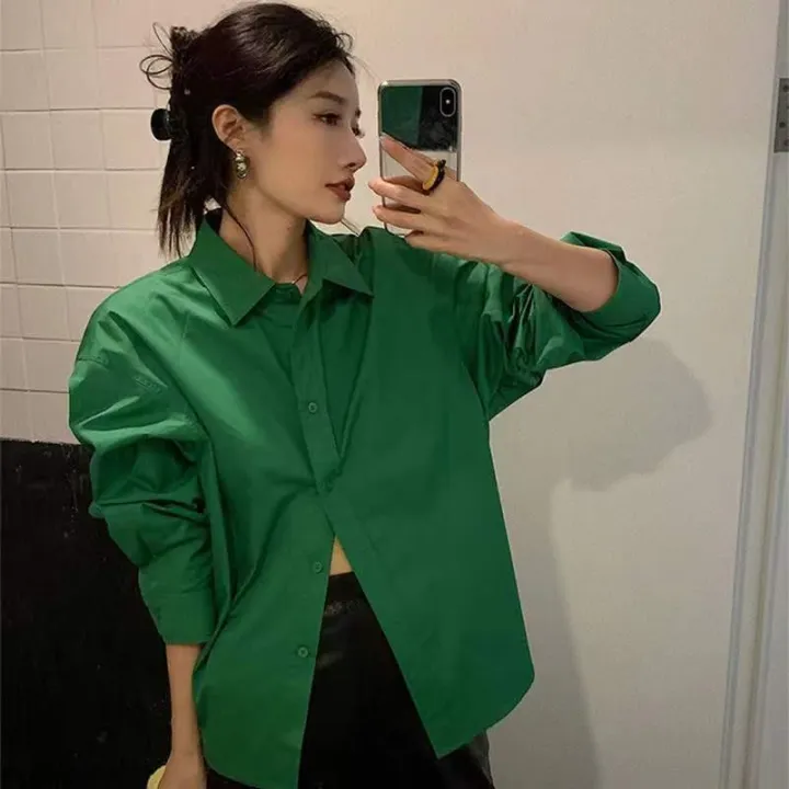 86%20Design%20Sense%20Niche%20Long-Sleeved%20Shirt%202022%20Autumn%20and%20Winter%20Korean%20Style%20POLO%20Collar%20Loose%20Mid-Versatile%20Long%20Sleeve%20Shirt%20Coat%20for%20Women%20-%20Image%207