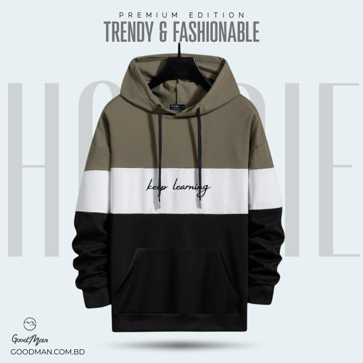 GoodMan Premium Quality Black Color Full Sleeve Hoodie Jacket for Men.