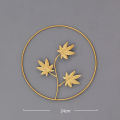Creative Wrought Iron Metal Wall Decoration Round Wall Hanging Wrought Palm Leaf Ginkgo Leaf Background Wall Living Room Decor. 