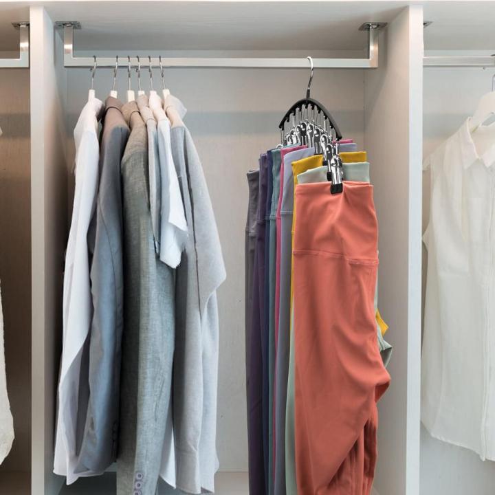 Windproof hangers Sturdy PVC waterproof Space-saving hamgers 10 clips Stainless steel hangers for clothes for Home organization